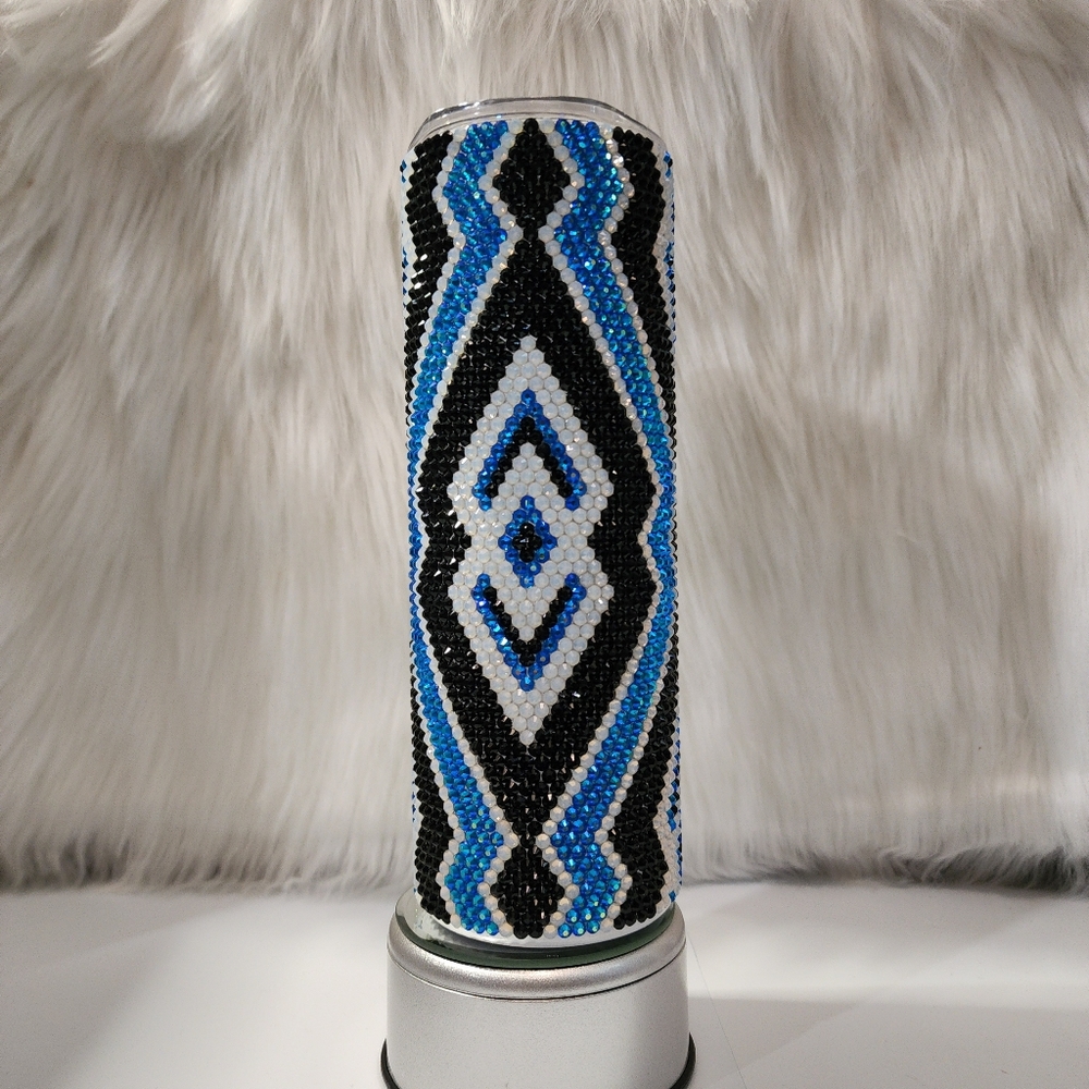 BRAND NEW DOUBLE WALL STAINLESS STEEL RHINESTONE TRAVEL TUMBER 20oz